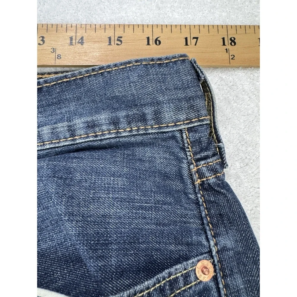 Levis 527 Jeans Men 34x32 Blue Slim Boot Distressed Whisker Denim Cowboy Western